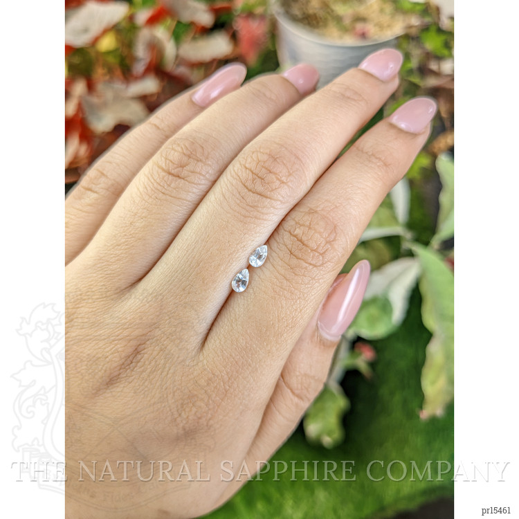 0.51 Ct.Tw. White Sapphire Pair from Ceylon (Sri Lanka)