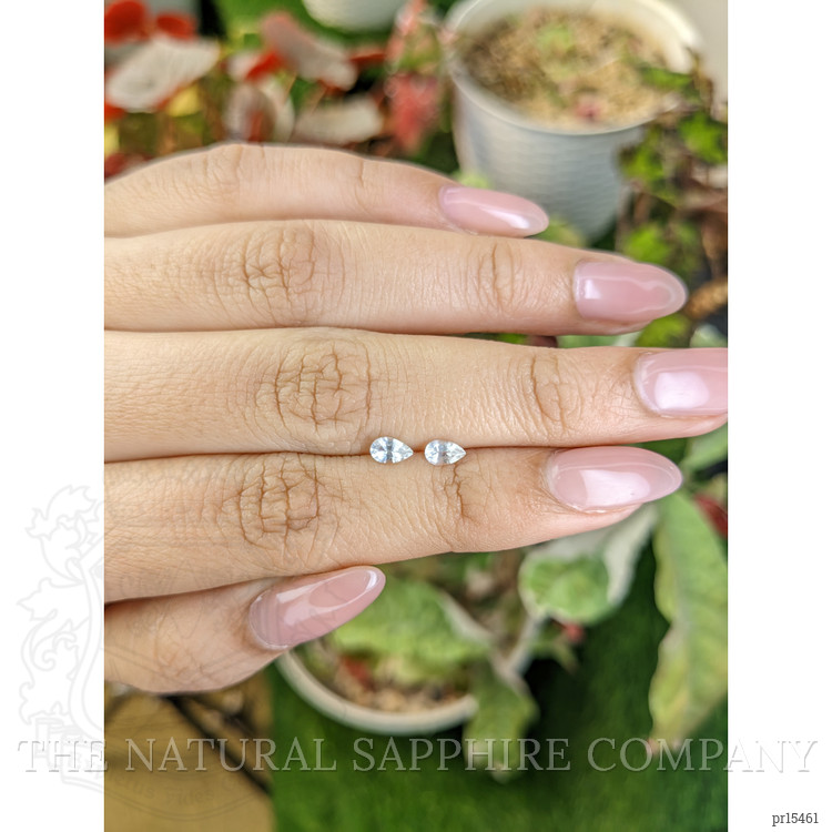 0.51 Ct.Tw. White Sapphire Pair from Ceylon (Sri Lanka)
