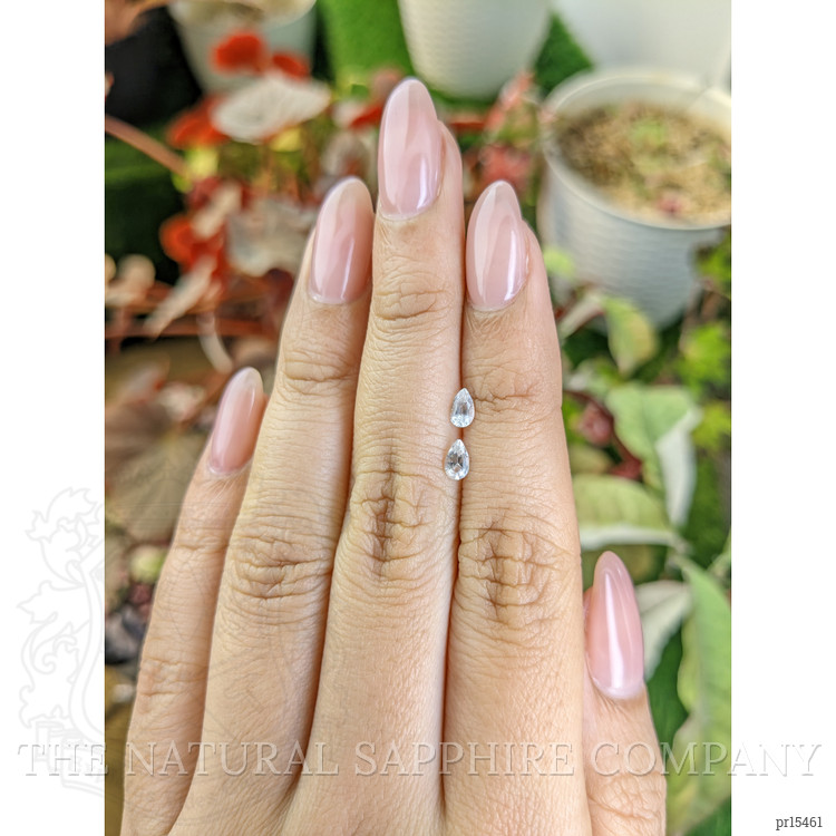 0.51 Ct.Tw. White Sapphire Pair from Ceylon (Sri Lanka)