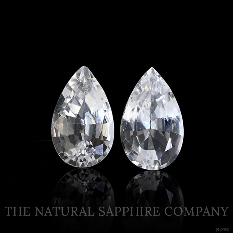 0.57 Ct.Tw. White Sapphire Pair from Ceylon (Sri Lanka)