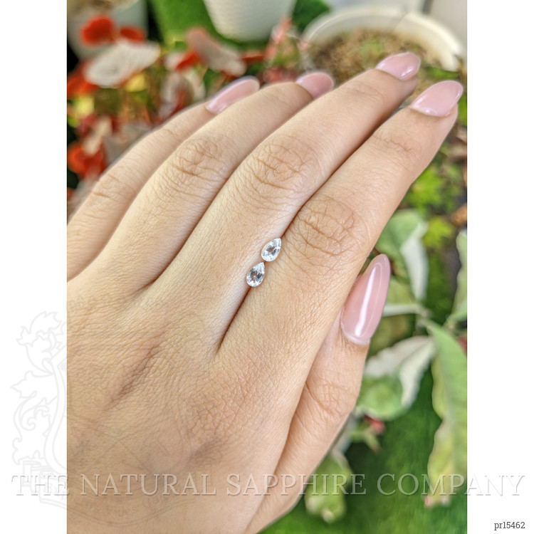 0.57 Ct.Tw. White Sapphire Pair from Ceylon (Sri Lanka)