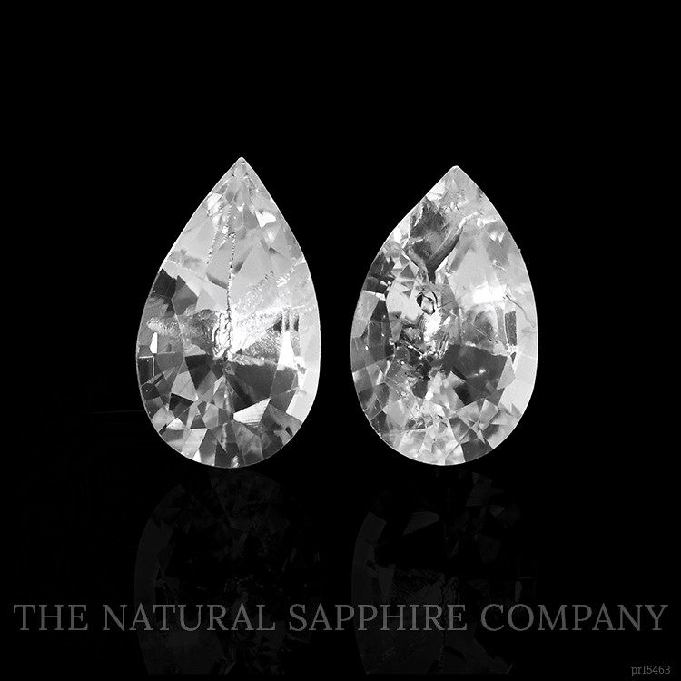 0.43 Ct.Tw. White Sapphire Pair from Ceylon (Sri Lanka)