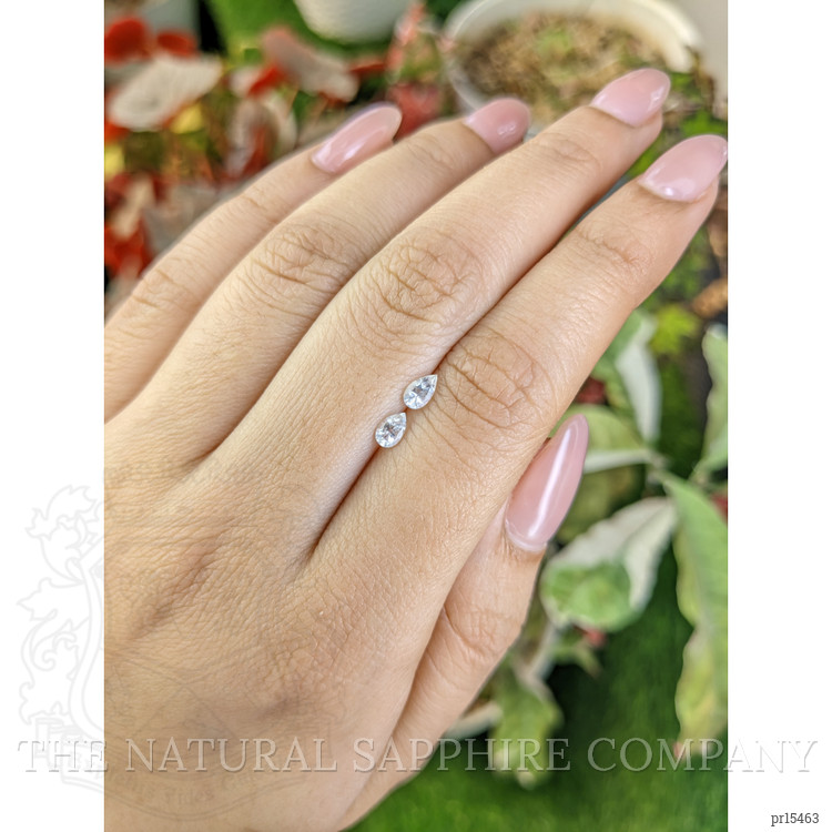 0.43 Ct.Tw. White Sapphire Pair from Ceylon (Sri Lanka)