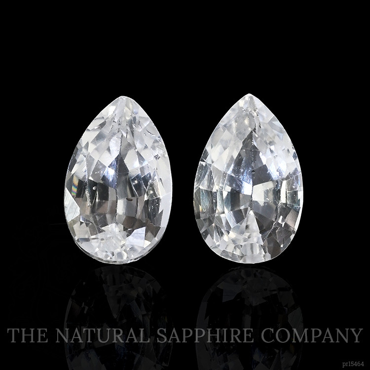 0.56 Ct.Tw. White Sapphire Pair from Ceylon (Sri Lanka)