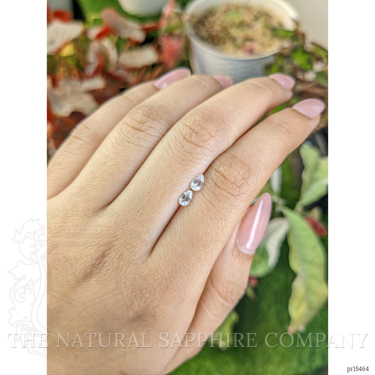0.56 Ct.Tw. White Sapphire Pair from Ceylon (Sri Lanka)