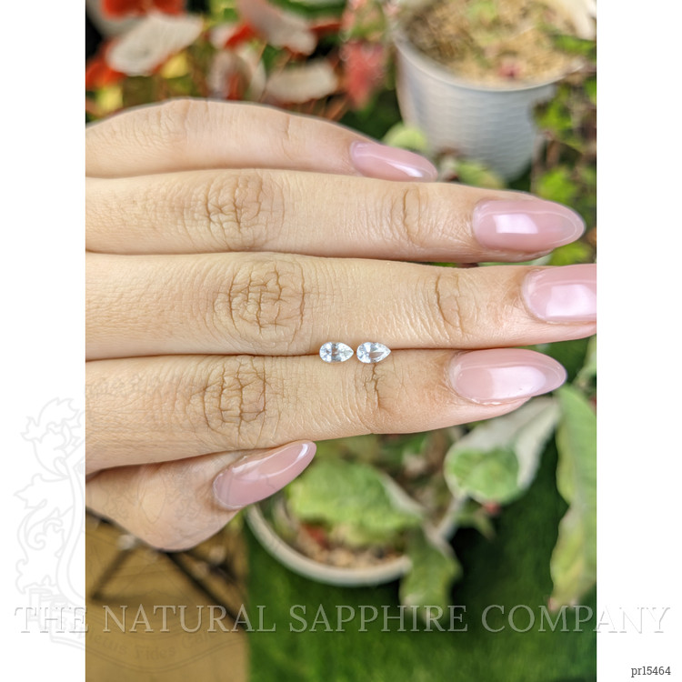 0.56 Ct.Tw. White Sapphire Pair from Ceylon (Sri Lanka)