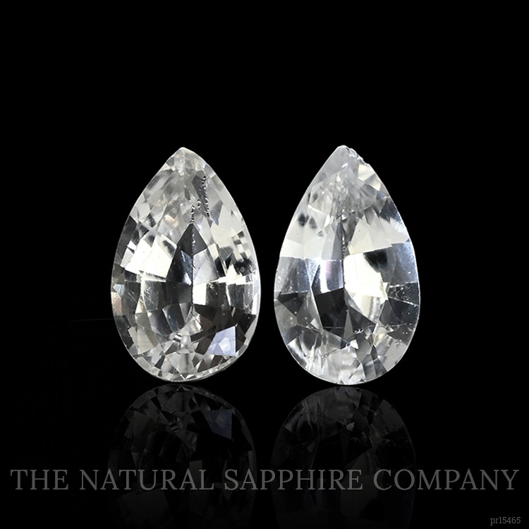 0.53 Ct.Tw. White Sapphire Pair from Ceylon (Sri Lanka)