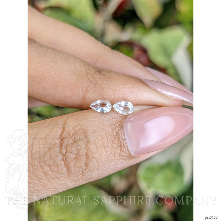 0.53 Ct.Tw. White Sapphire Pair from Ceylon (Sri Lanka)