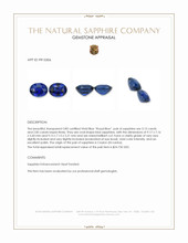 6.00&nbsp;Ct.Tw.Total Carat Weight Blue Sapphire Pair from Ceylon (Sri Lanka) Appraisal