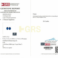6.00&nbsp;Ct.Tw.Total Carat Weight Blue Sapphire Pair from Ceylon (Sri Lanka) Scan Report