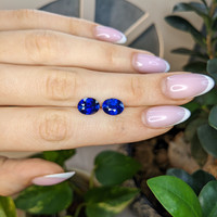 6.00&nbsp;Ct.Tw.Total Carat Weight Blue Sapphire Pair from Ceylon (Sri Lanka) Life Style