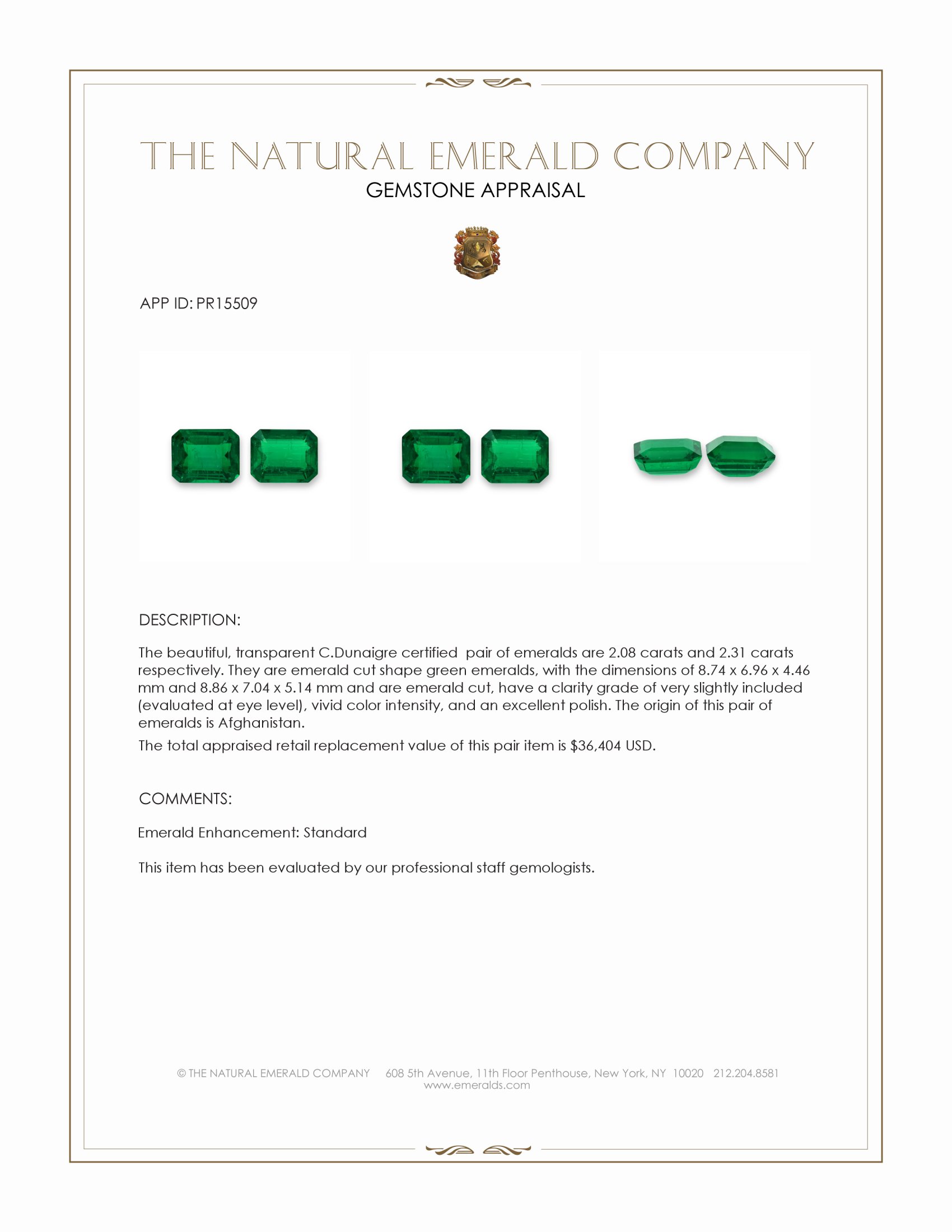 4.39 Ct.Tw. Emerald Pair from Afghanistan