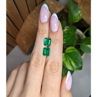 4.39 Ct.Tw.Total Carat Weight Emerald Pair from Afghanistan Life Style