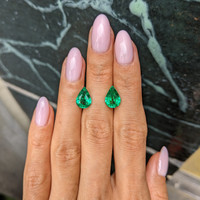 3.97 Ct.Tw.Total Carat Weight Emerald Pair from Zambia Life Style