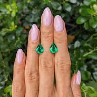 3.97 Ct.Tw.Total Carat Weight Emerald Pair from Zambia Life Style