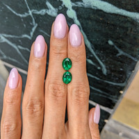 4.05&nbsp;Ct.Tw.Total Carat Weight Emerald Pair from Zambia Life Style