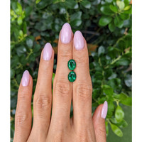 4.05 Ct.Tw.Total Carat Weight Emerald Pair from Zambia Life Style