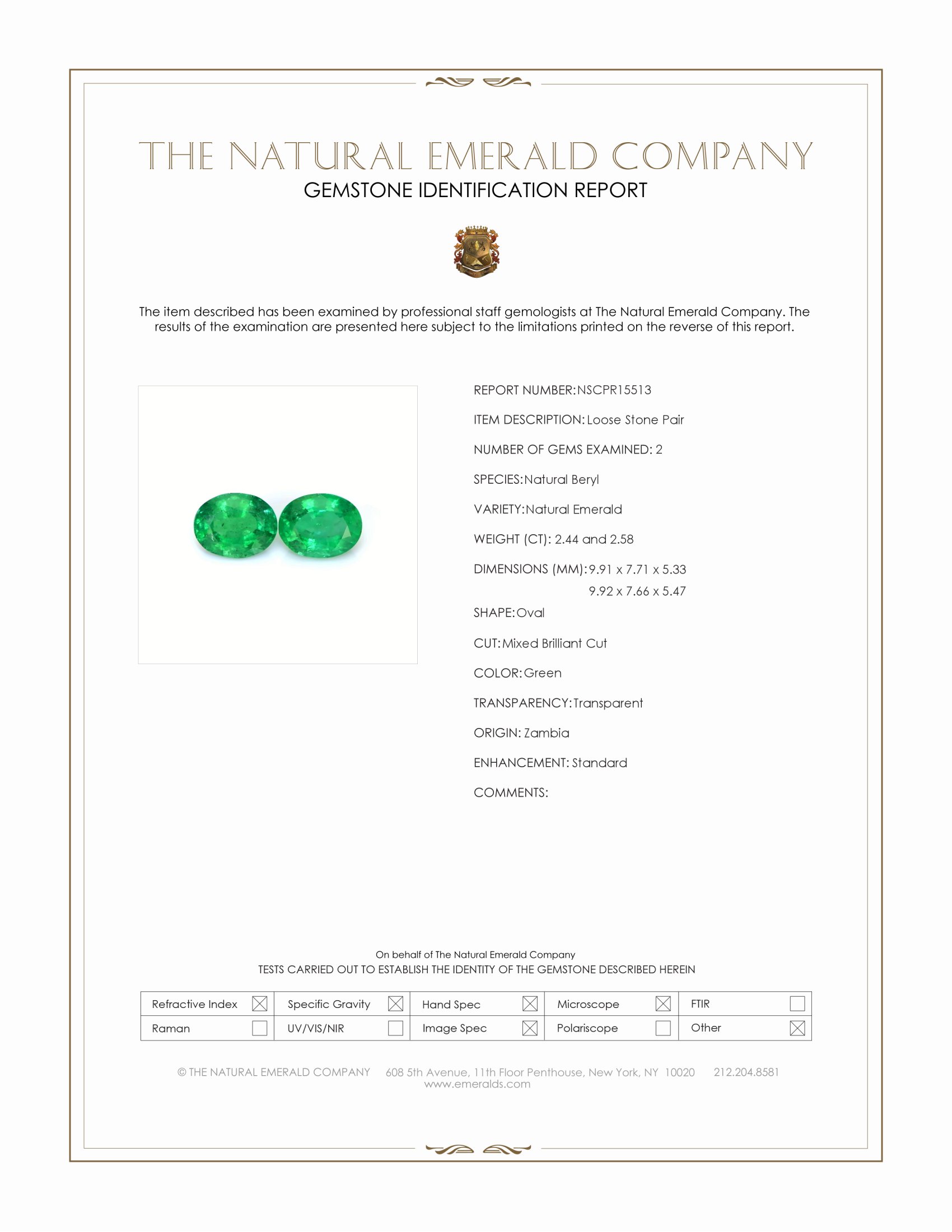 5.02 Ct.Tw. Emerald Pair from Zambia