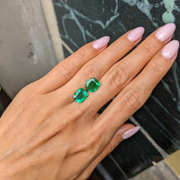 5.85 Ct.Tw.Total Carat Weight Emerald Pair from Zambia Life Style