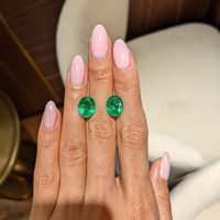 6.22 Ct.Tw.Total Carat Weight Emerald Pair from Zambia Life Style