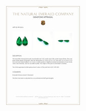 6.42&nbsp;Ct.Tw.Total Carat Weight Emerald Pair from Zambia Appraisal