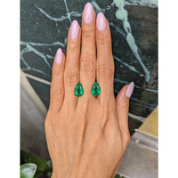 6.42&nbsp;Ct.Tw.Total Carat Weight Emerald Pair from Zambia Life Style