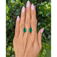 6.42&nbsp;Ct.Tw.Total Carat Weight Emerald Pair from Zambia Life Style