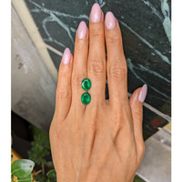 6.49 Ct.Tw.Total Carat Weight Emerald Pair from Zambia Life Style
