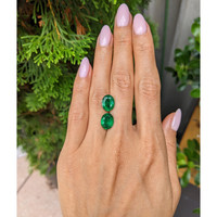 6.49 Ct.Tw.Total Carat Weight Emerald Pair from Zambia Life Style