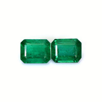 6.72 Ct.Tw.Total Carat Weight Emerald Pair from Zambia Video