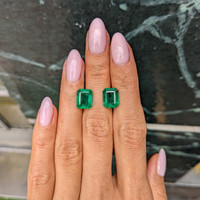 6.72 Ct.Tw.Total Carat Weight Emerald Pair from Zambia Life Style