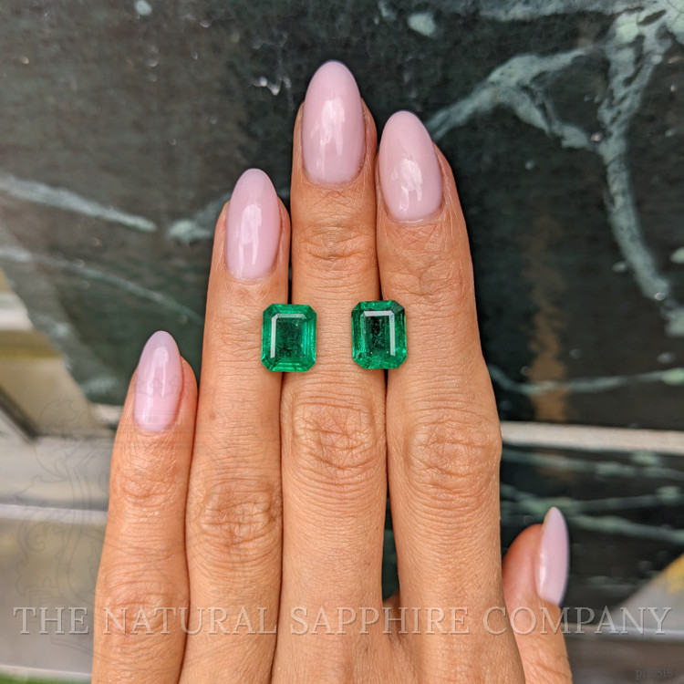 6.72 Ct.Tw. Emerald Pair from Zambia