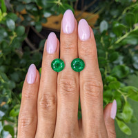 7.23 Ct.Tw.Total Carat Weight Emerald Pair from Zambia Life Style