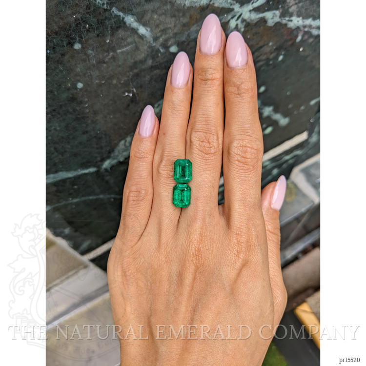 7.42 Ct.Tw. Emerald Pair from Zambia