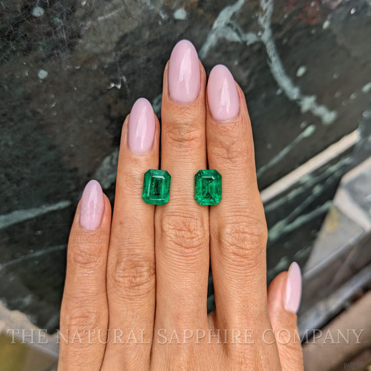 7.42 Ct.Tw. Emerald Pair from Zambia