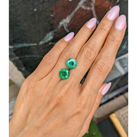 7.89 Ct.Tw.Total Carat Weight Emerald Pair from Zambia Life Style