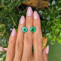 7.89 Ct.Tw.Total Carat Weight Emerald Pair from Zambia Life Style