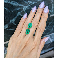 8.36 Ct.Tw.Total Carat Weight Emerald Pair from Zambia Life Style