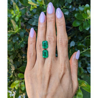 8.36&nbsp;Ct.Tw.Total Carat Weight Emerald Pair from Zambia Life Style