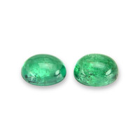 3.43 Ct.Tw.Total Carat Weight Cabochon Emerald Pair from Russia Video