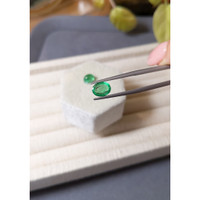 3.43 Ct.Tw.Total Carat Weight Cabochon Emerald Pair from Russia Life Style