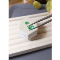 3.43 Ct.Tw.Total Carat Weight Cabochon Emerald Pair from Russia Life Style