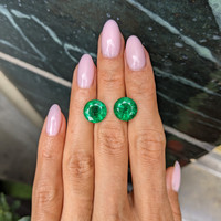 8.78&nbsp;Ct.Tw.Total Carat Weight Emerald Pair from Zambia Life Style