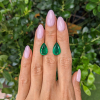 9.20&nbsp;Ct.Tw.Total Carat Weight Emerald Pair from Zambia Life Style