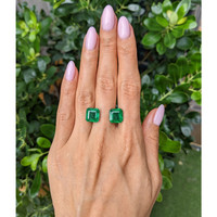 11.72 Ct.Tw.Total Carat Weight Emerald Pair from Zambia Life Style