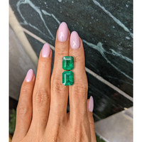 14.86&nbsp;Ct.Tw.Total Carat Weight Emerald Pair from Zambia Life Style