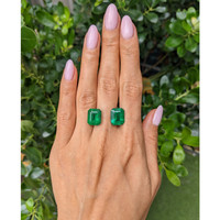 14.86&nbsp;Ct.Tw.Total Carat Weight Emerald Pair from Zambia Life Style