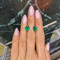 3.69&nbsp;Ct.Tw.Total Carat Weight Emerald Pair from Zambia Life Style