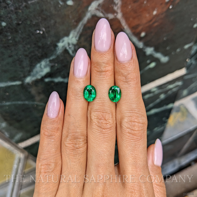 3.69 Ct.Tw. Emerald Pair from Zambia