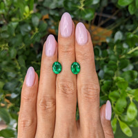 3.69&nbsp;Ct.Tw.Total Carat Weight Emerald Pair from Zambia Life Style